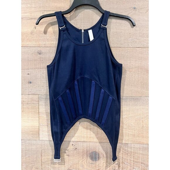 DION LEE Ribbed Stretch Organic Cotton Corset Tank Size M - Picture 3 of 14